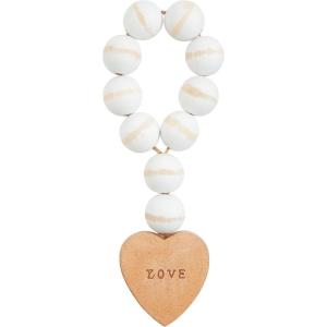 Mud Pie Terracotta Wood Beads, Tan
