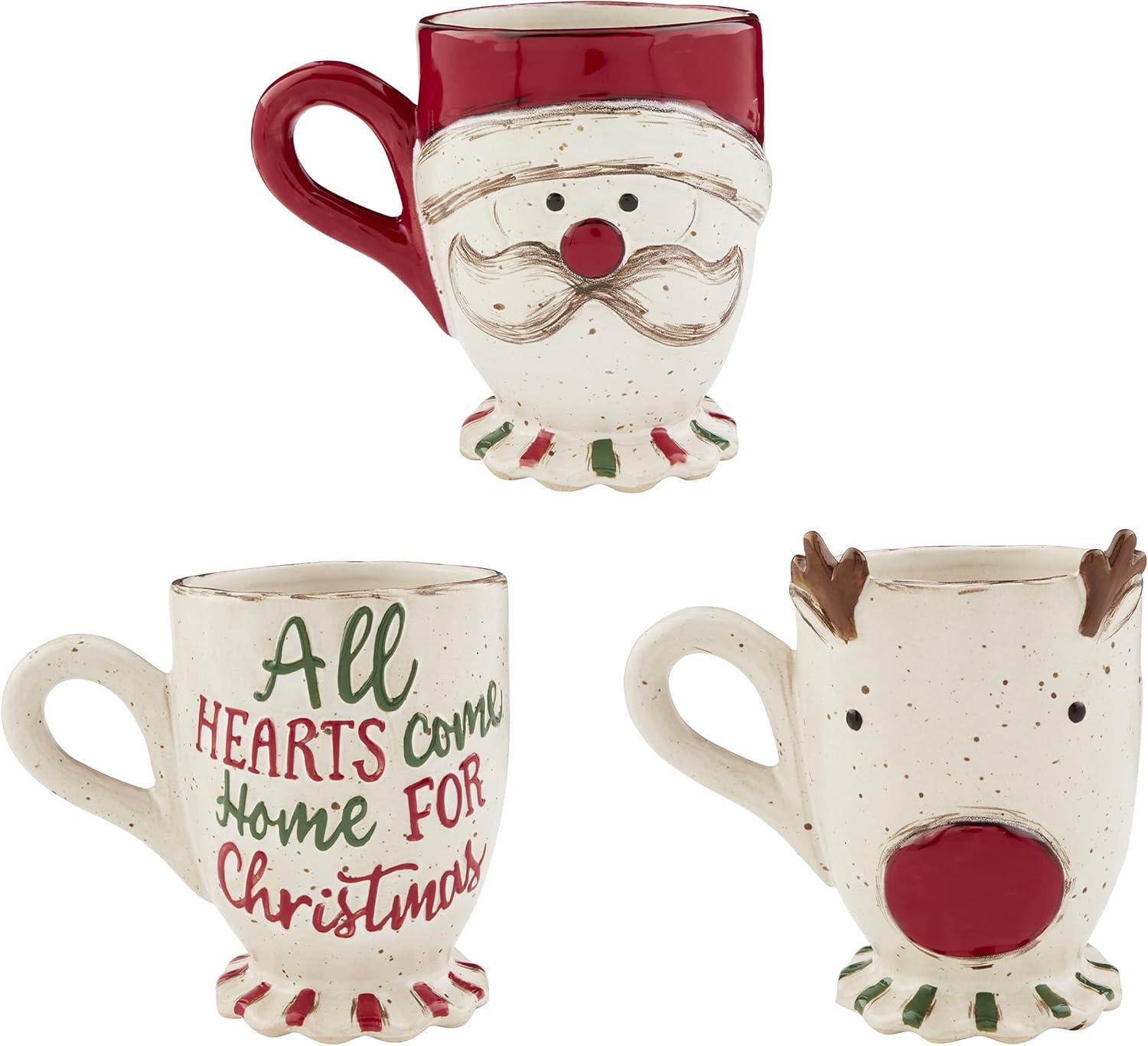imageMud Pie Farmhouse Christmas Pedestal Mug Reindeer Farm 16 oz