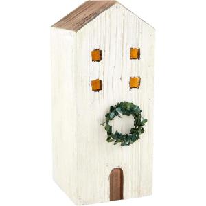 Mud Pie Christmas House, White, 8″ x 5″