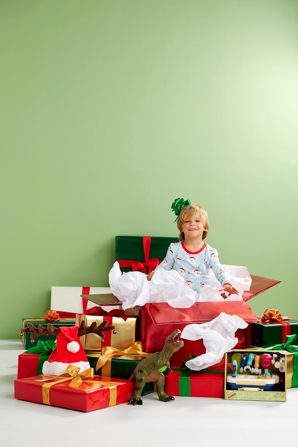 imageMud Pie Girls Mud Pie Childrens Santa Glow Toddler Pajama SetPink