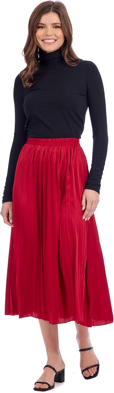 imageMud Pie Womens Townes Pleated SkirtRed
