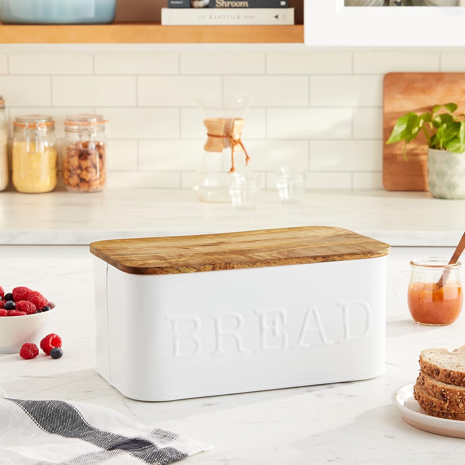 image:imageMud Pie Circa Bread Box white 5 14 x 12