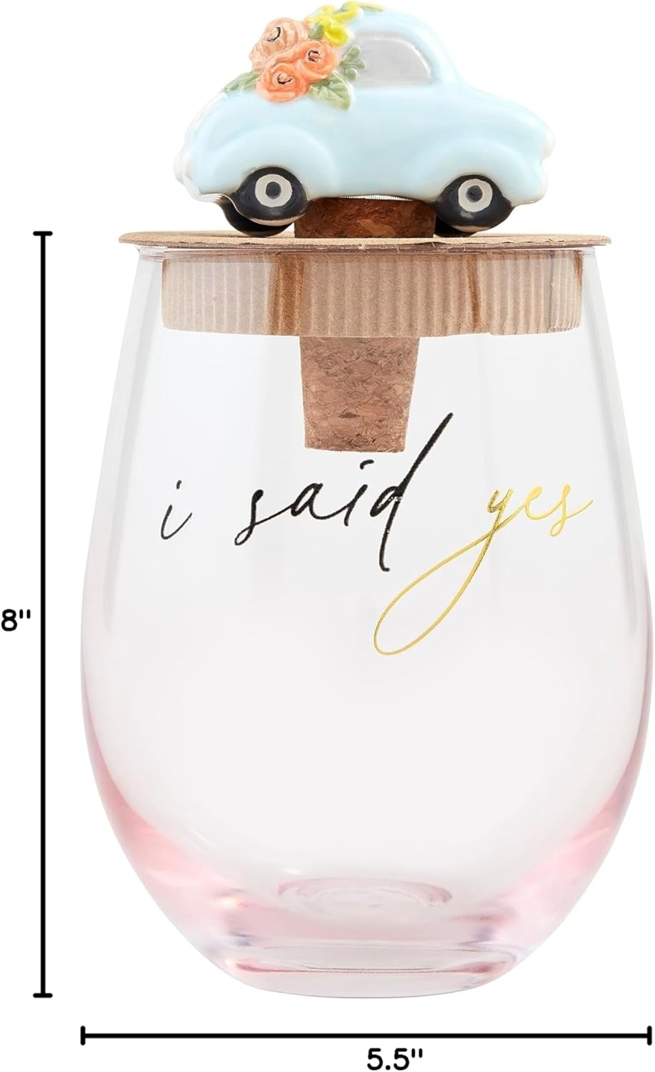 image:imageMud Pie Engaged Wine Glass Set We Decided 16 OzSaid Yes