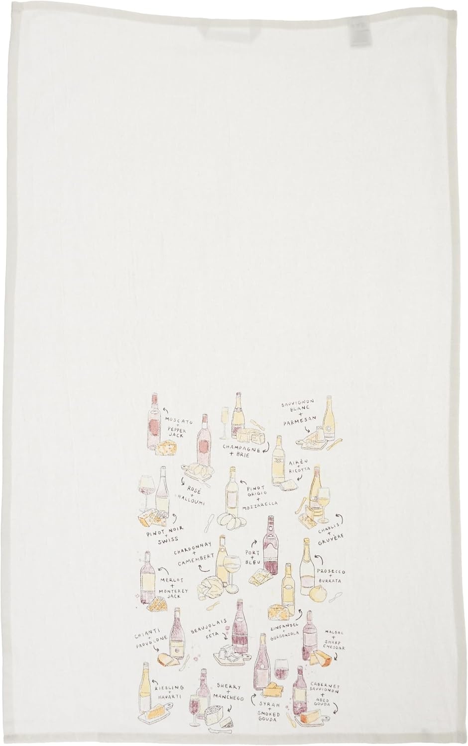 image:imageMud Pie Wine Print Towel Towel 24 x 15 Fork 4 14