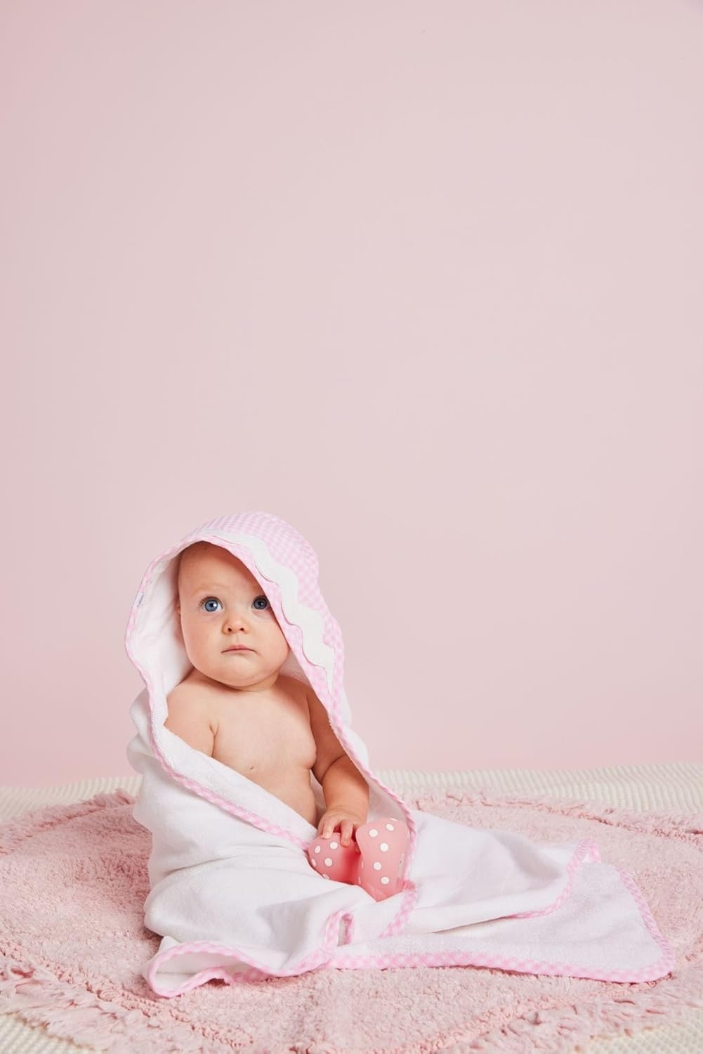 image:imageMud Pie Childrens Pink Gingham Hooded Towel