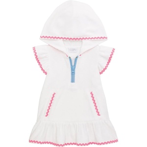 Mud Pie Toddler Girl White RIC Rac Zip Cover Up