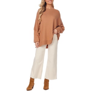 Mud Pie Womens Mud Pie Women Astrid Ribbed Sweater(Brown)