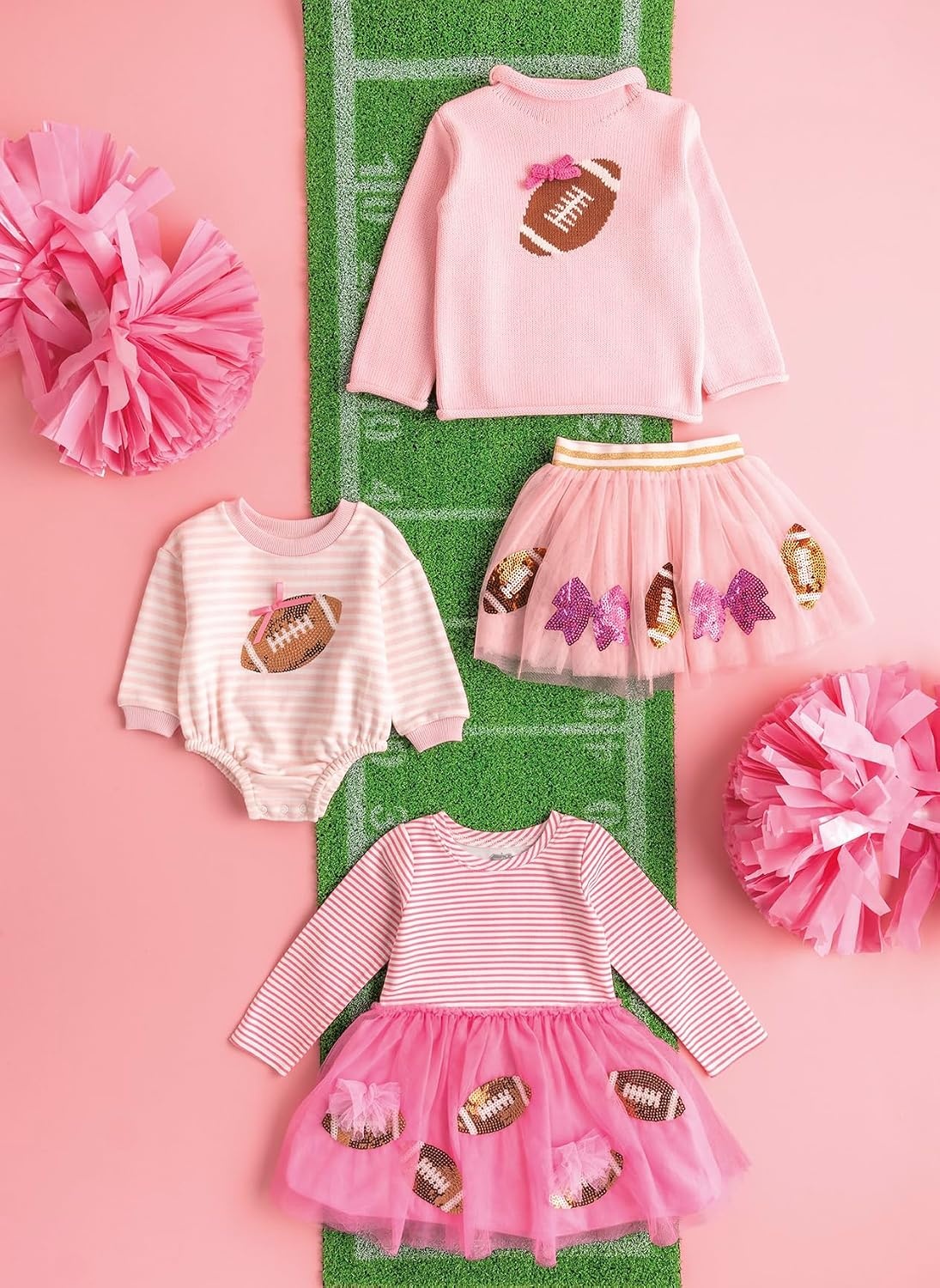 image:imageMud Pie Girls Mud Pie Kids Football Rollneck SweaterPink