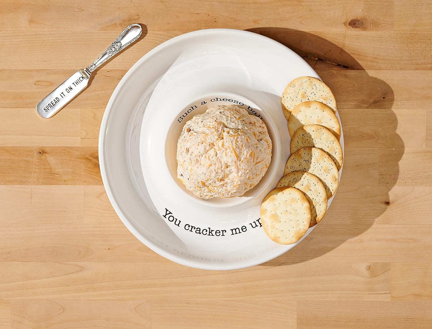 image:imageMud Pie Circa Cheese Ball Dish SetWhite dish 1 12 x 9 12 dia spreader 5 12dish 1 12 x 9 12 dia spreader 5 12