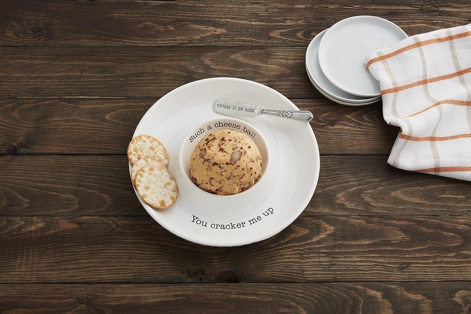 image:imageMud Pie Circa Cheese Ball Dish SetWhite dish 1 12 x 9 12 dia spreader 5 12dish 1 12 x 9 12 dia spreader 5 12