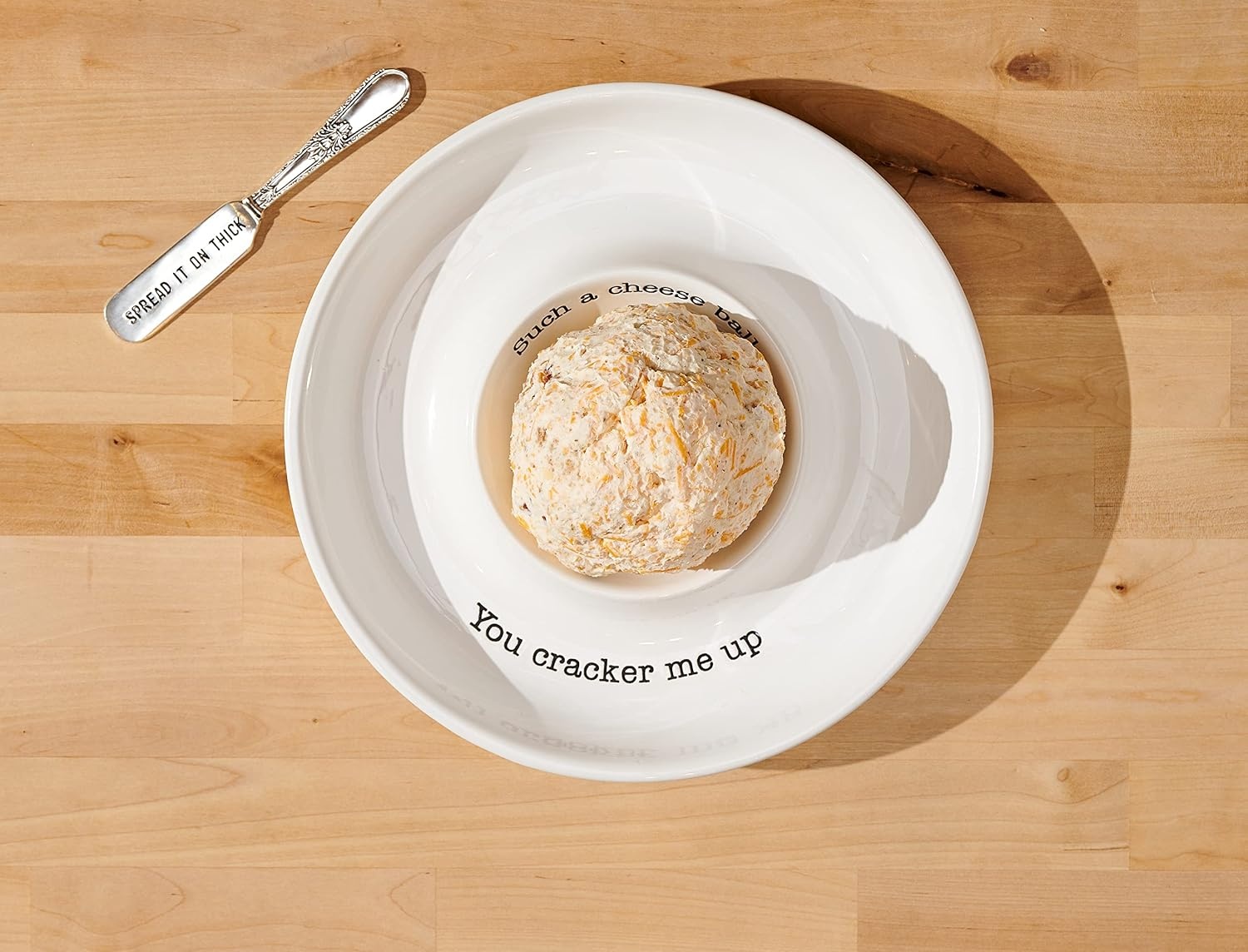 image:imageMud Pie Circa Cheese Ball Dish SetWhite dish 1 12 x 9 12 dia spreader 5 12dish 1 12 x 9 12 dia spreader 5 12