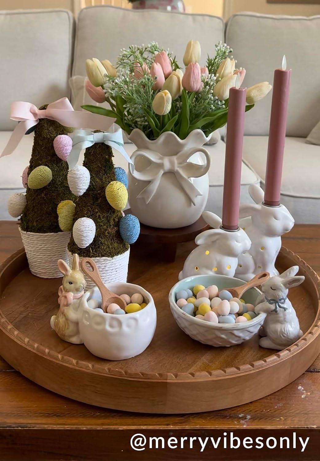 image:imageMud Pie Small Moss Easter Egg Tree 10 x 3 14 DiaGreen