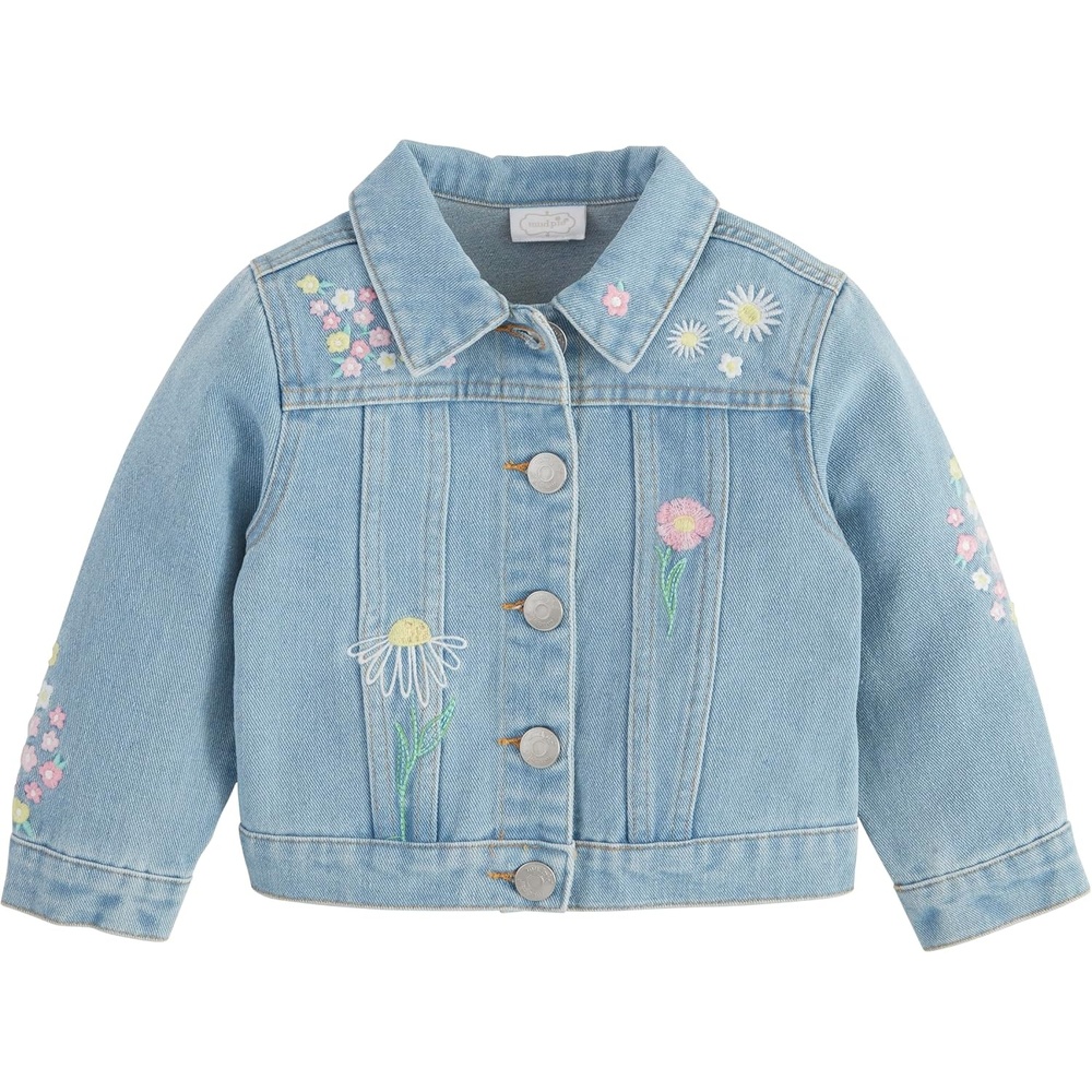 image:imageMud Pie Girls Mud Pie Childrens Easter Floral Embroidered JacketDenim
