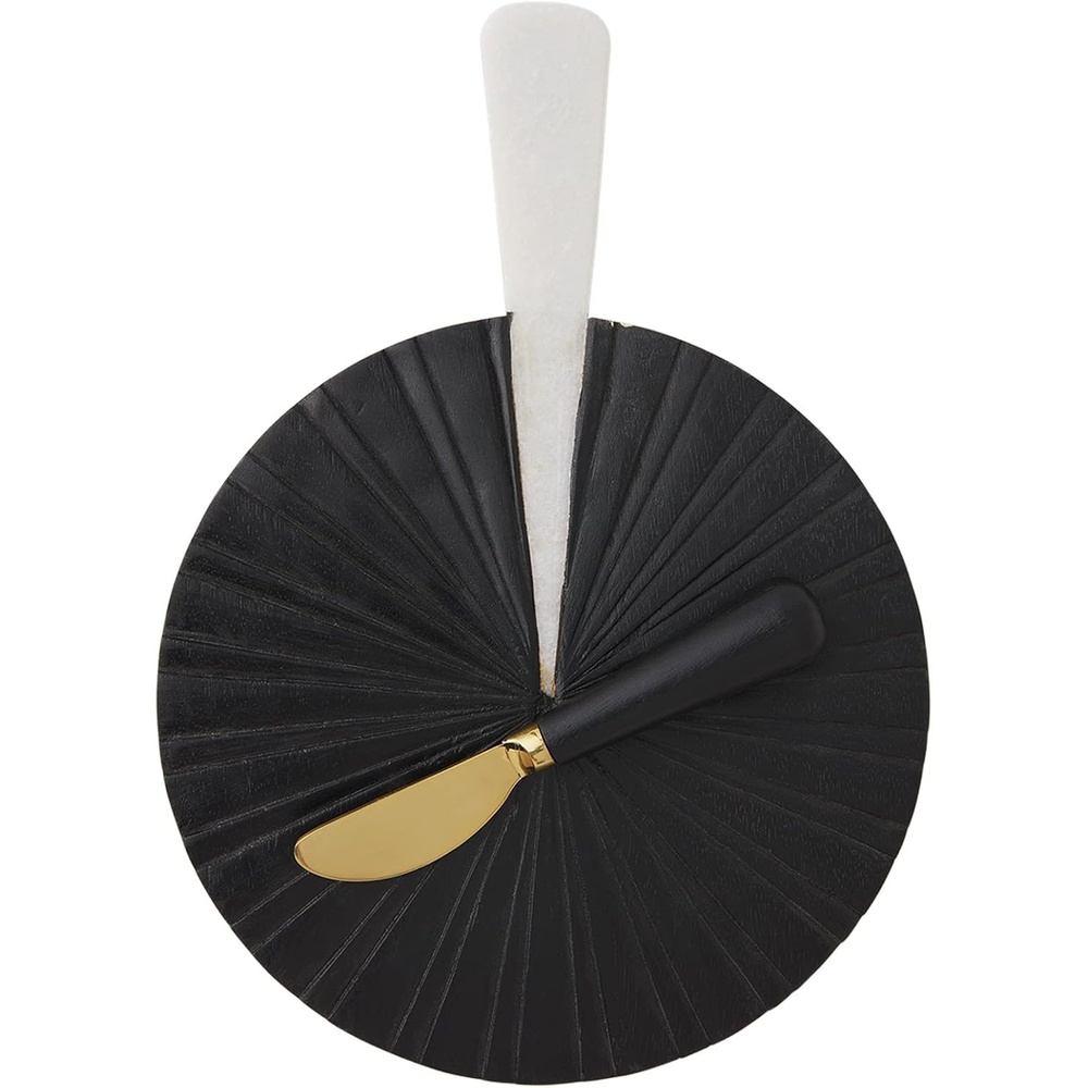 image:imageMud Pie Round Marble Board Set Black 8 dia x 325 spreader 6