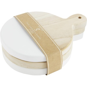Mud Pie Mini Paulownia Wood Board, Circular, 6.25″ x 8.25″(Circle)