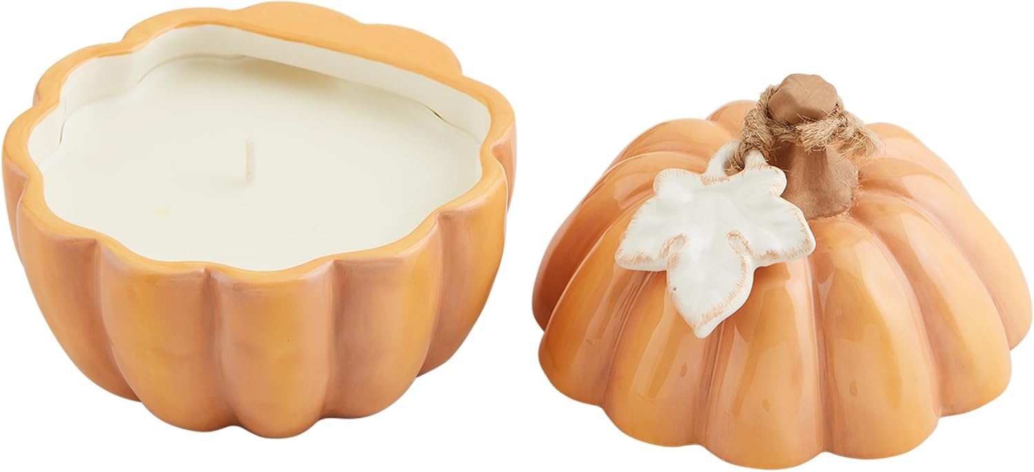 image:imageMud Pie Ceramic Pumpkin Candle Orange 6 14 oz