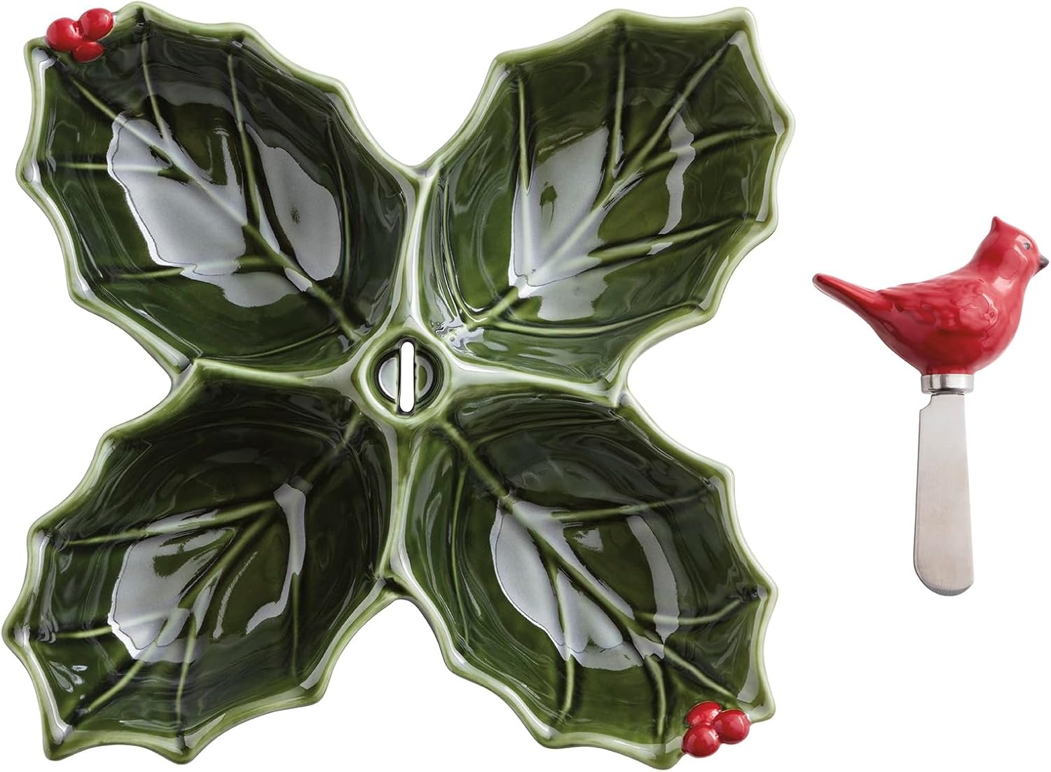 image:imageMud Pie Christmas Holly Sectioned Sever Set