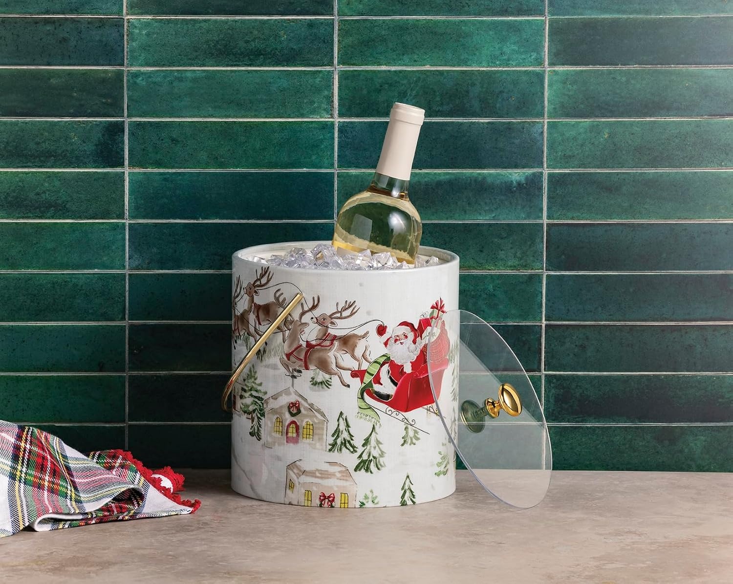 image:imageMud Pie Christmas Santa Scene Ice Bucket