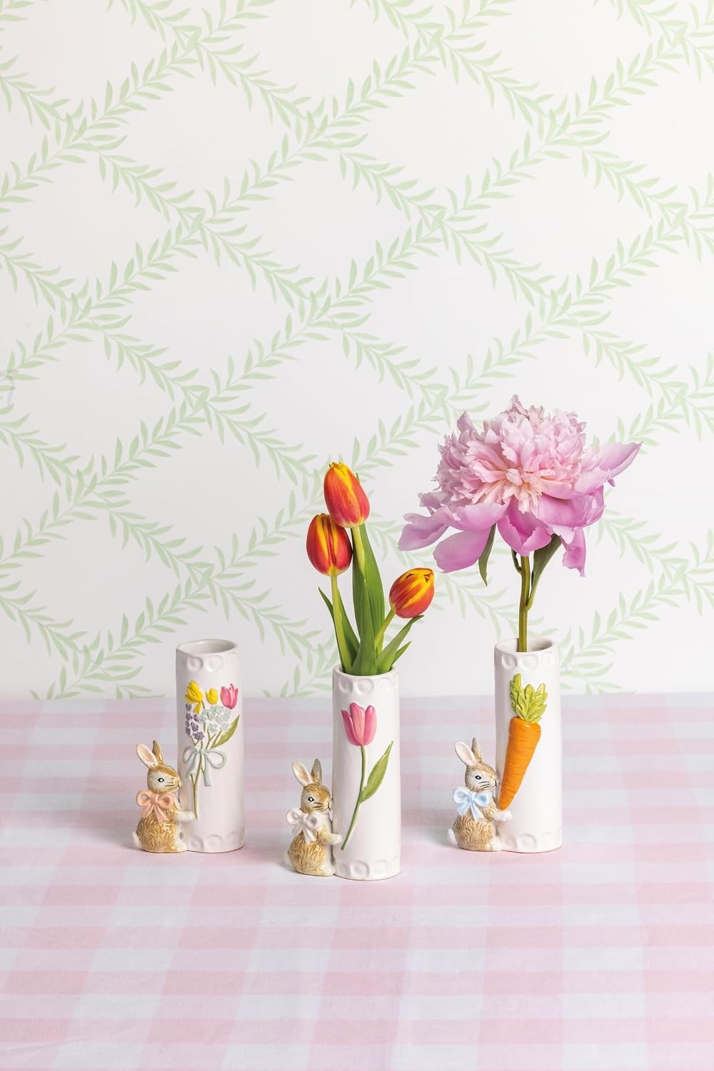 image:imageMud Pie Easter Pink Bow Bunny Bud VaseBlue