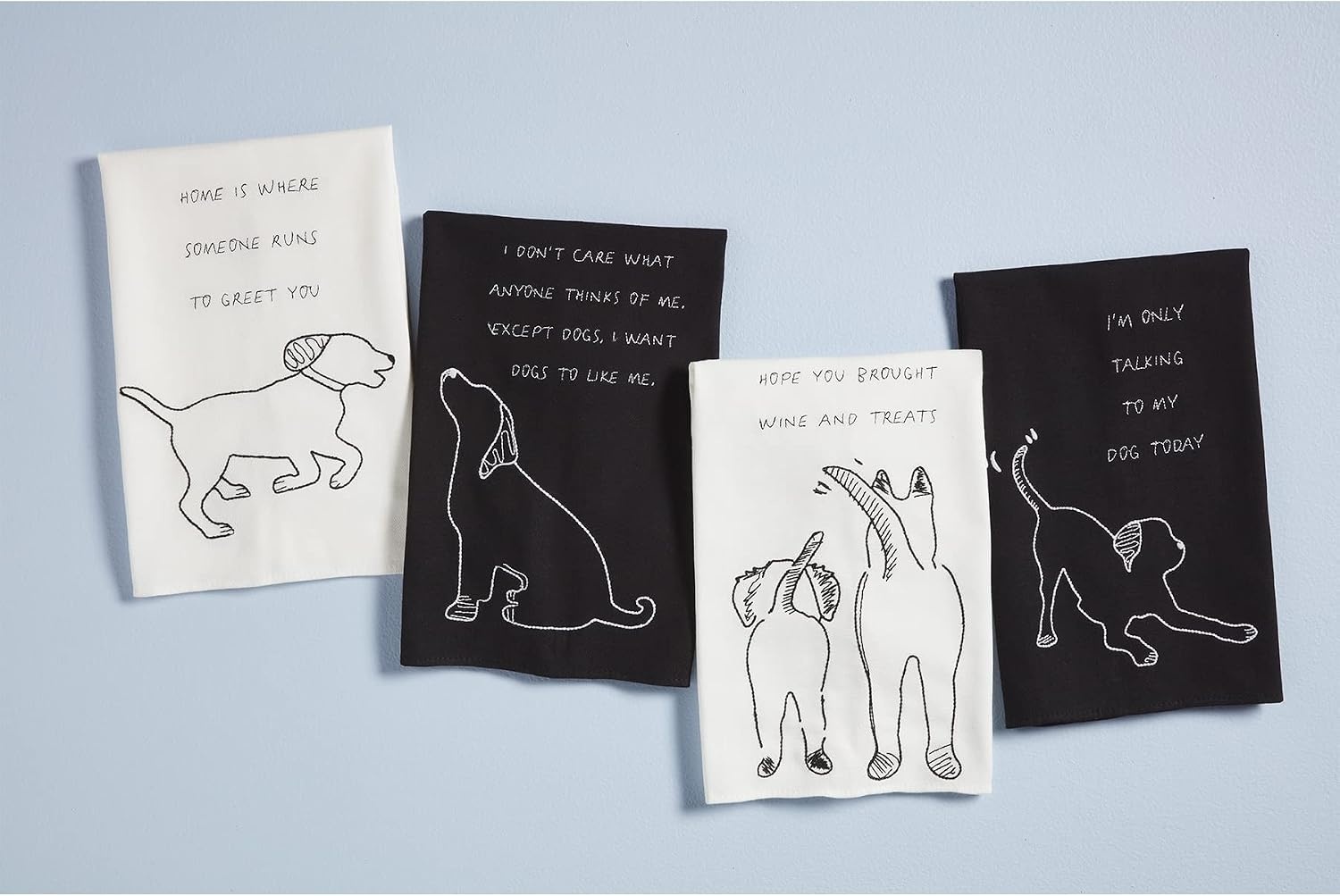 image:imageMud Pie Embroidered Dog Towel Im Only Talking 26 x 165Wine and Treats