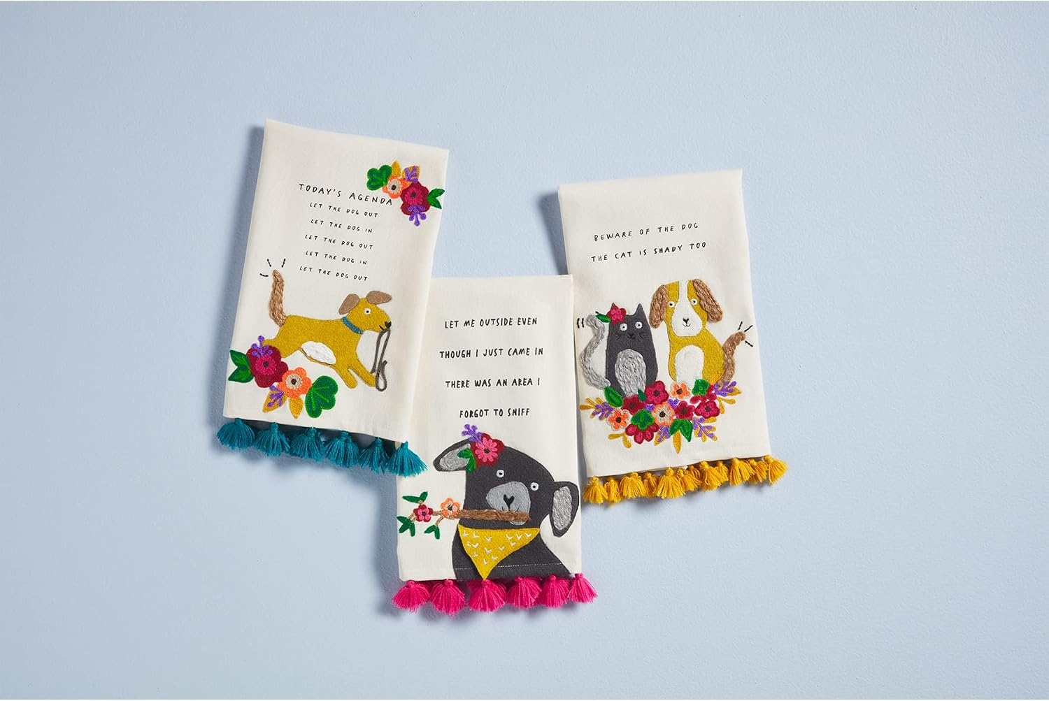 image:imageMud Pie Funny Dog Embroidered Towel Let Me 14 x 21Todays
