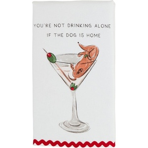 Mud Pie Martini Dog RIC Rac Towel; 26″ x 16 1/2″