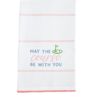 Mud Pie May The Course Golf Waffle Towel; 26″ x 16 1/2″
