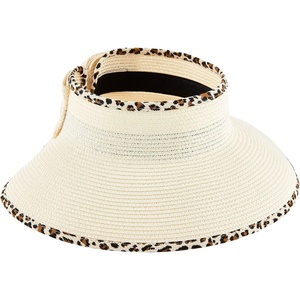 Mud Pie Women’s Leopard Trim Bow Visor(Tan)