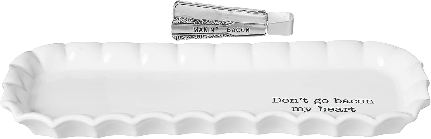 image:imageMud Pie Bacon Serving Tray Set White 12 X 45