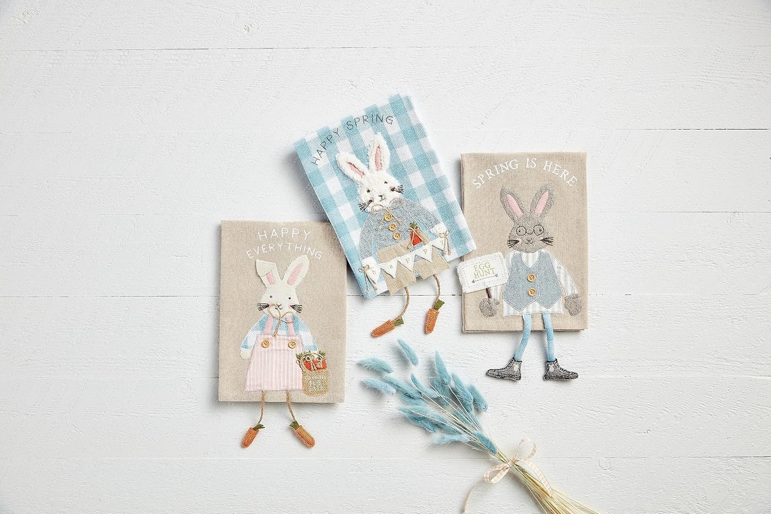 image:imageMud Pie Easter Dangle Towels Happy Spring 14 x 21Happy Everything