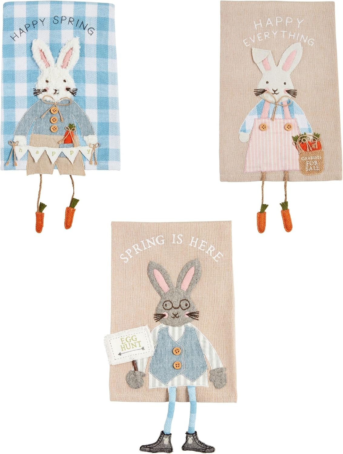 image:imageMud Pie Easter Dangle Towels Happy Spring 14 x 21Happy Everything