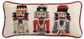 image:imageMud Pie Christmas Lumbar Nutcracker Hooked Wool Pillow