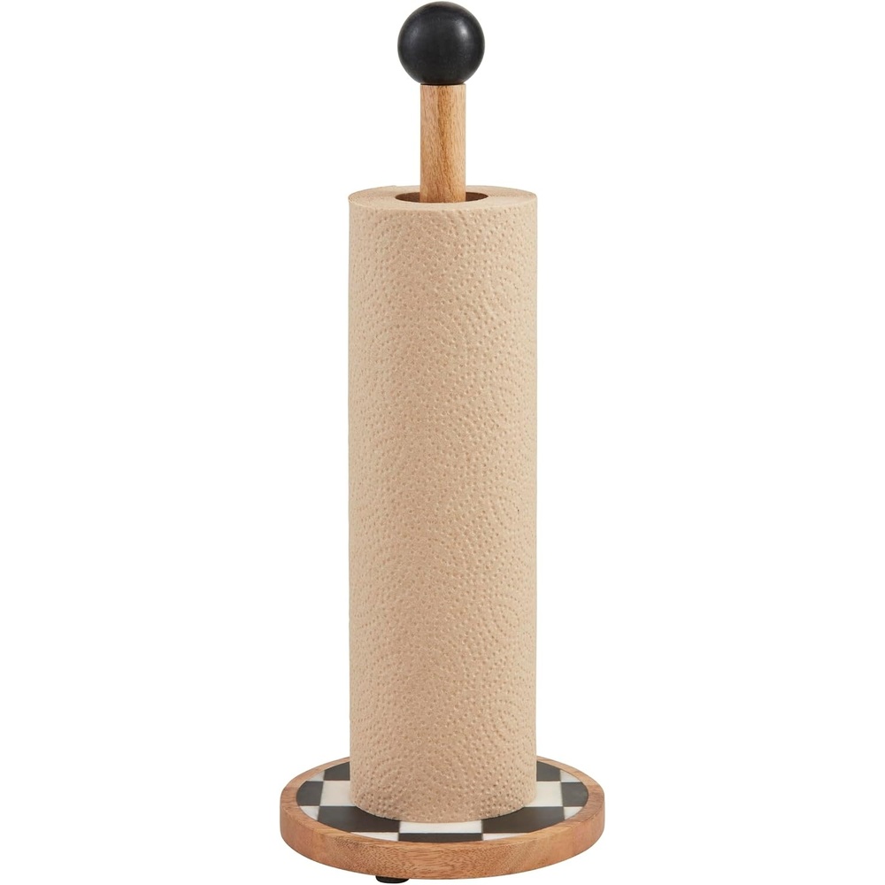 image:imageMud Pie Checkered Marble Paper Towel Holder 15 12 x 6 Dia Checkered