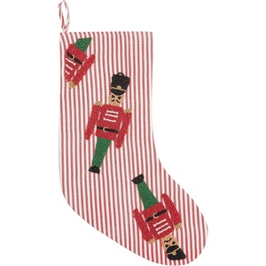 Mud Pie Beaded Christmas Stocking, Nutcracker, 19″ x 11 1/2″