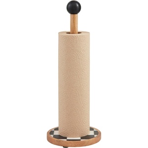 Mud Pie Checkered Marble Paper Towel Holder, 15 1/2″ x 6″ Dia, Checkered