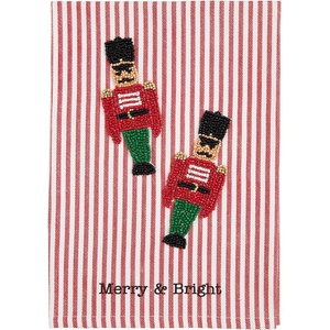 Mud Pie Christmas Bead Towel, Nutcracker, 21″ x 14″