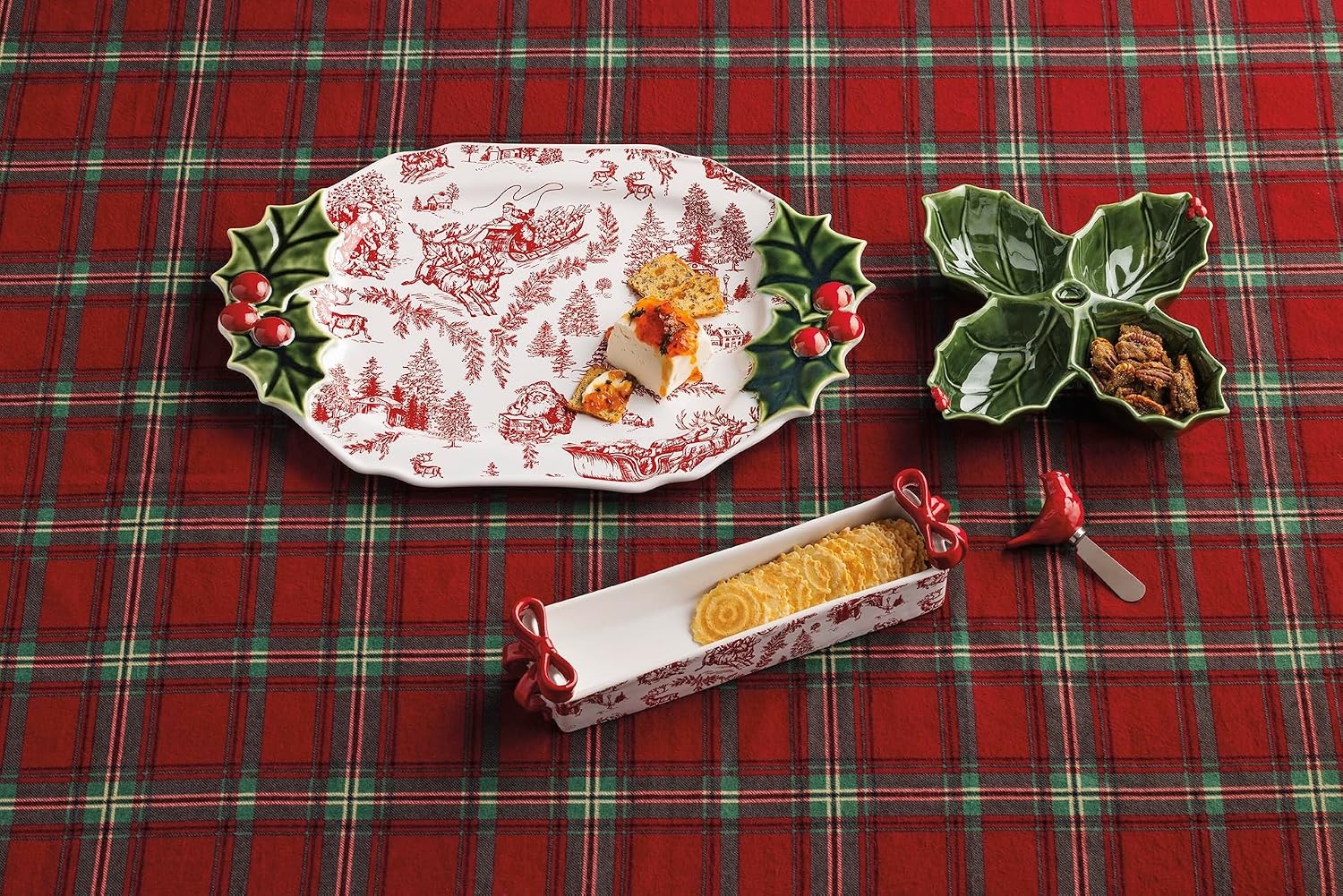 image:imageMud Pie Christmas Holly Serving Platter