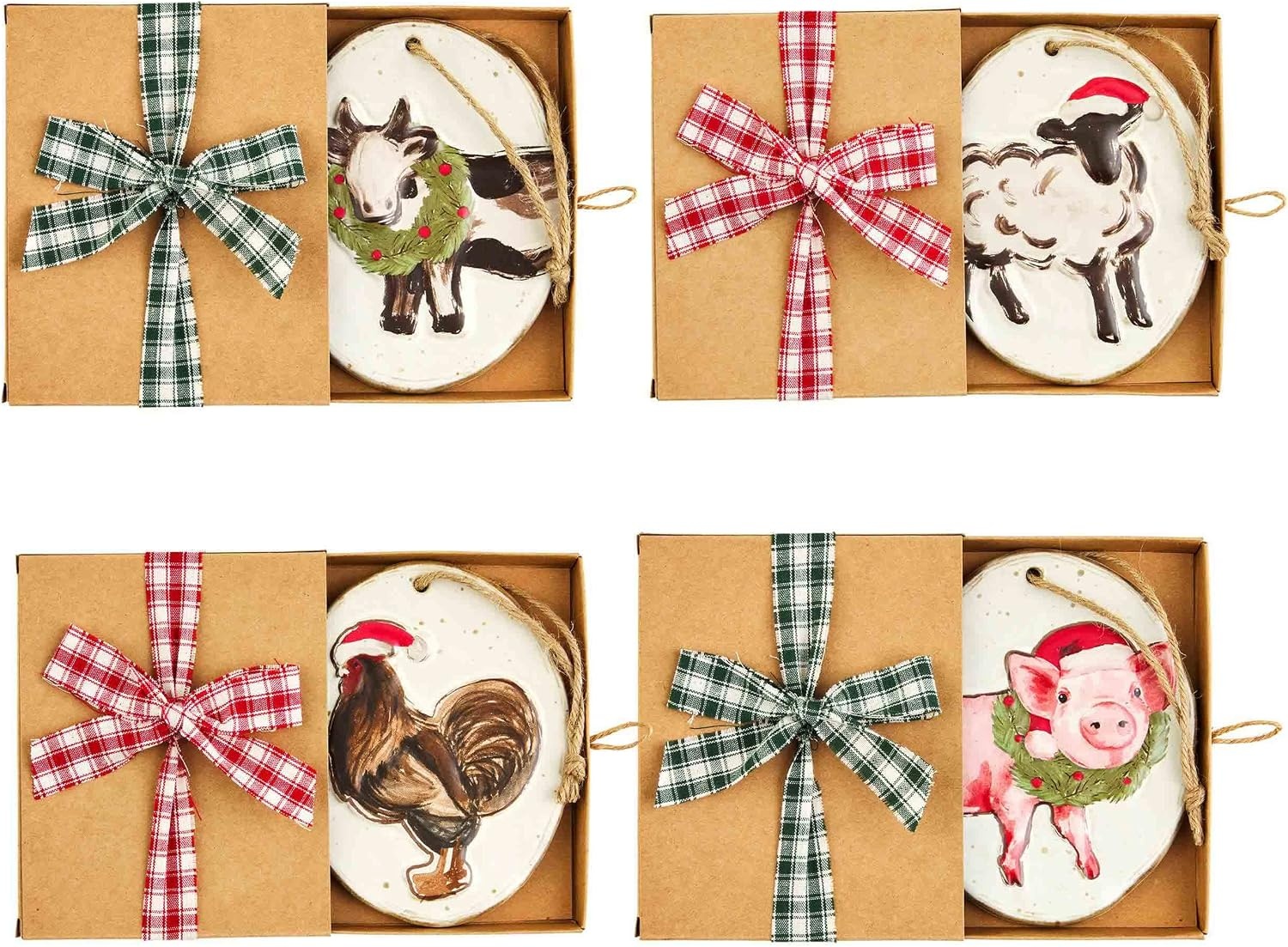 image:imageMud Pie Stoneware Christmas Ornament Pig 5 x 4