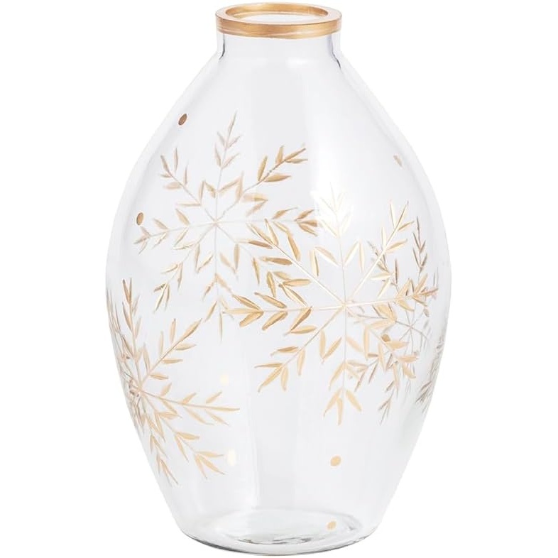 image:imageMud Pie Christmas Snowflake Etched Bud Vase