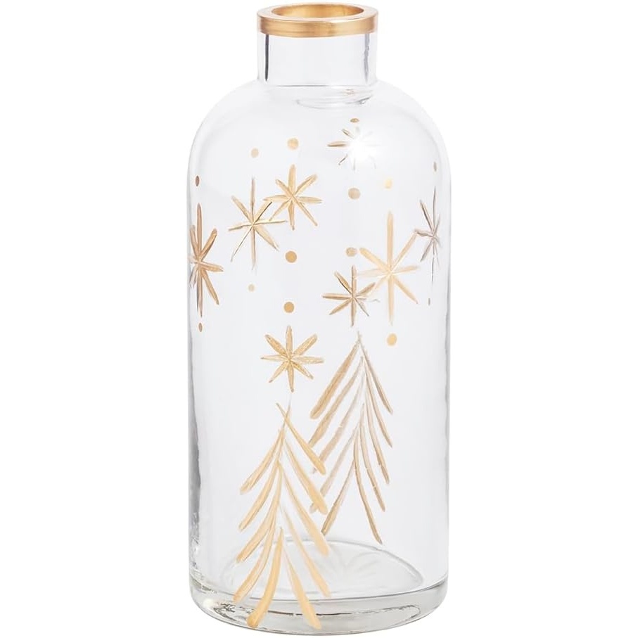 image:imageMud Pie Christmas Tree Etched Snowflake Bud Vase