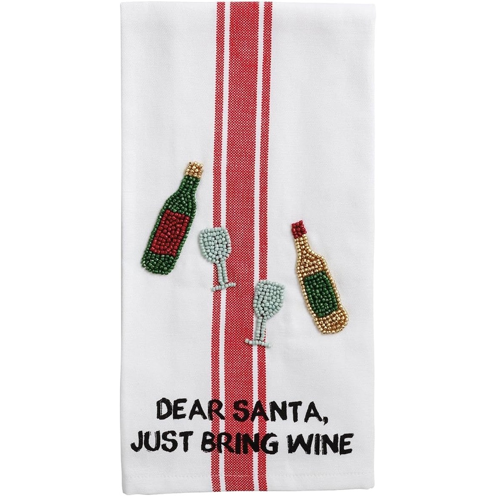 image:imageMud Pie Christmas Wine Christmas Beaded Towel