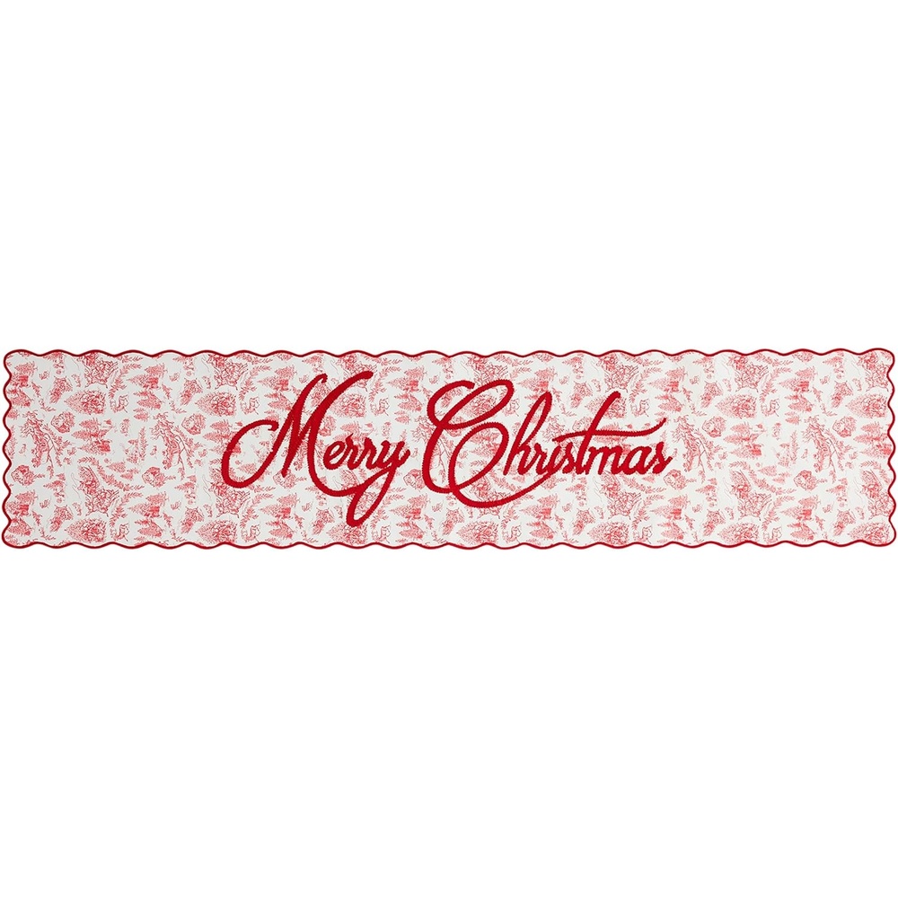 image:imageMud Pie Toile Christmas Table Runner 16 x 72