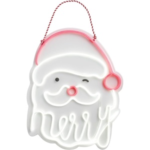 Mud Pie Christmas Neon Santa Door Hanger