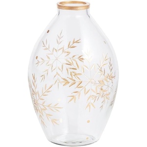 Mud Pie Christmas Snowflake Etched Bud Vase