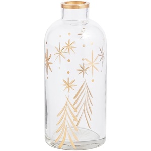 Mud Pie Christmas Tree Etched Snowflake Bud Vase