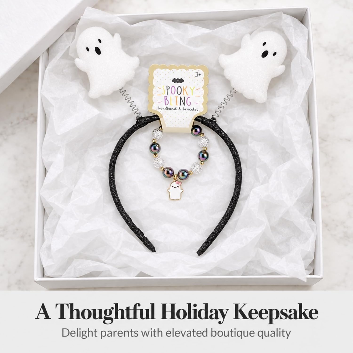 image:imageMud Pie Glitter Ghost Halloween Headband Set