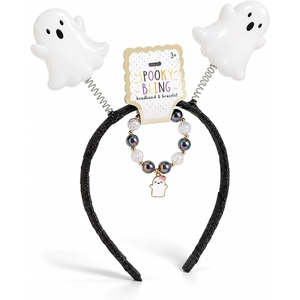 Mud Pie Glitter Ghost Halloween Headband Set