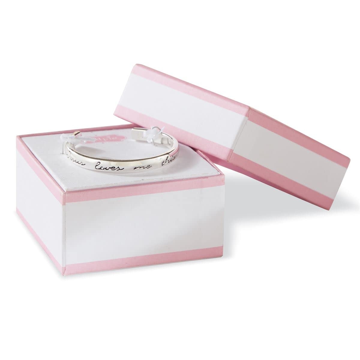 image:imageMud Pie Stamped Jesus Loves Me Cuff Bracelet SilverJesus