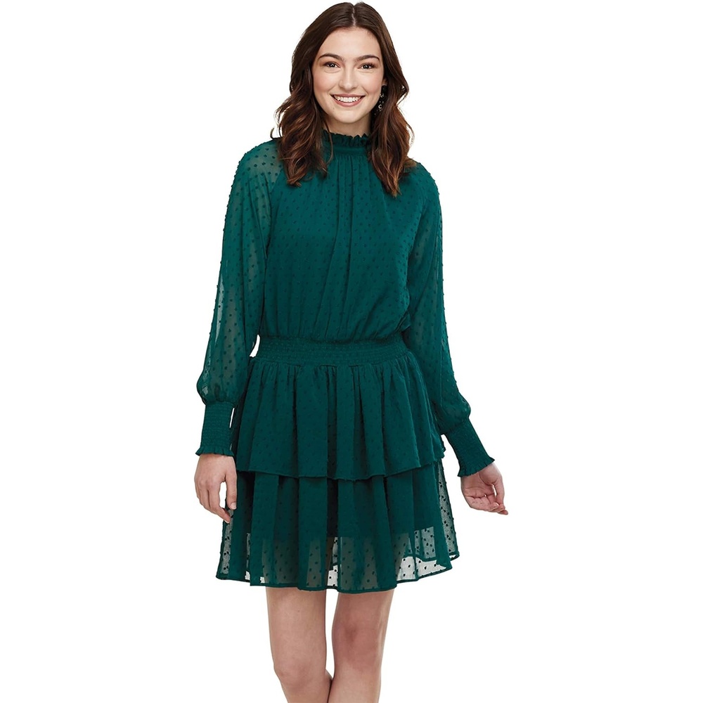image:imageMud Pie Womens Victoria Smocked Dress Burg SGreen