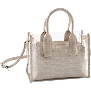 Mud Pie CLEAR MEDIUM BAG(Taupe)